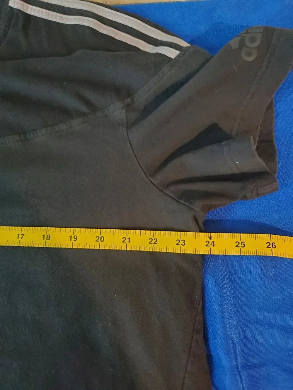 Adidas Men's Size 2XL Black Short Sleeve T-Shirt 3-Stripe Crew Neck Sportswear